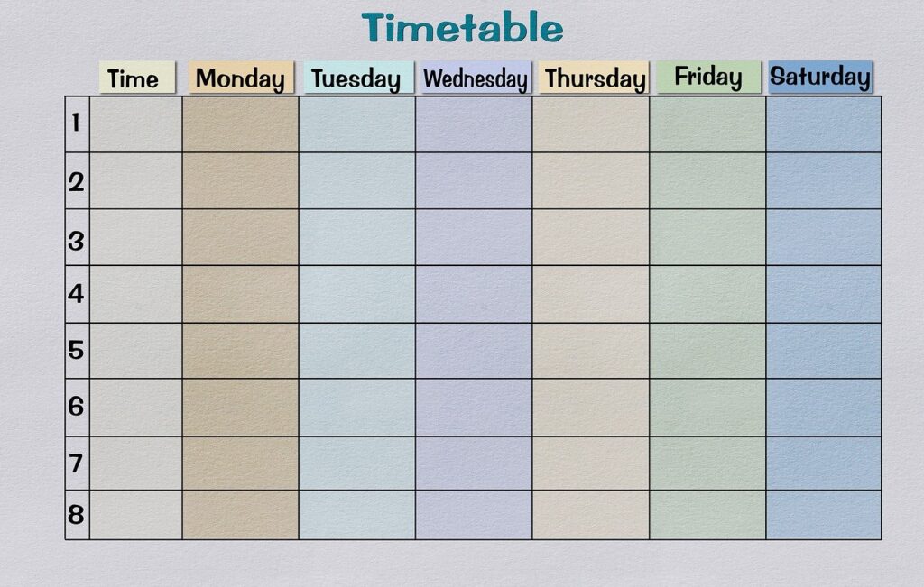timetable paper print template 3224768